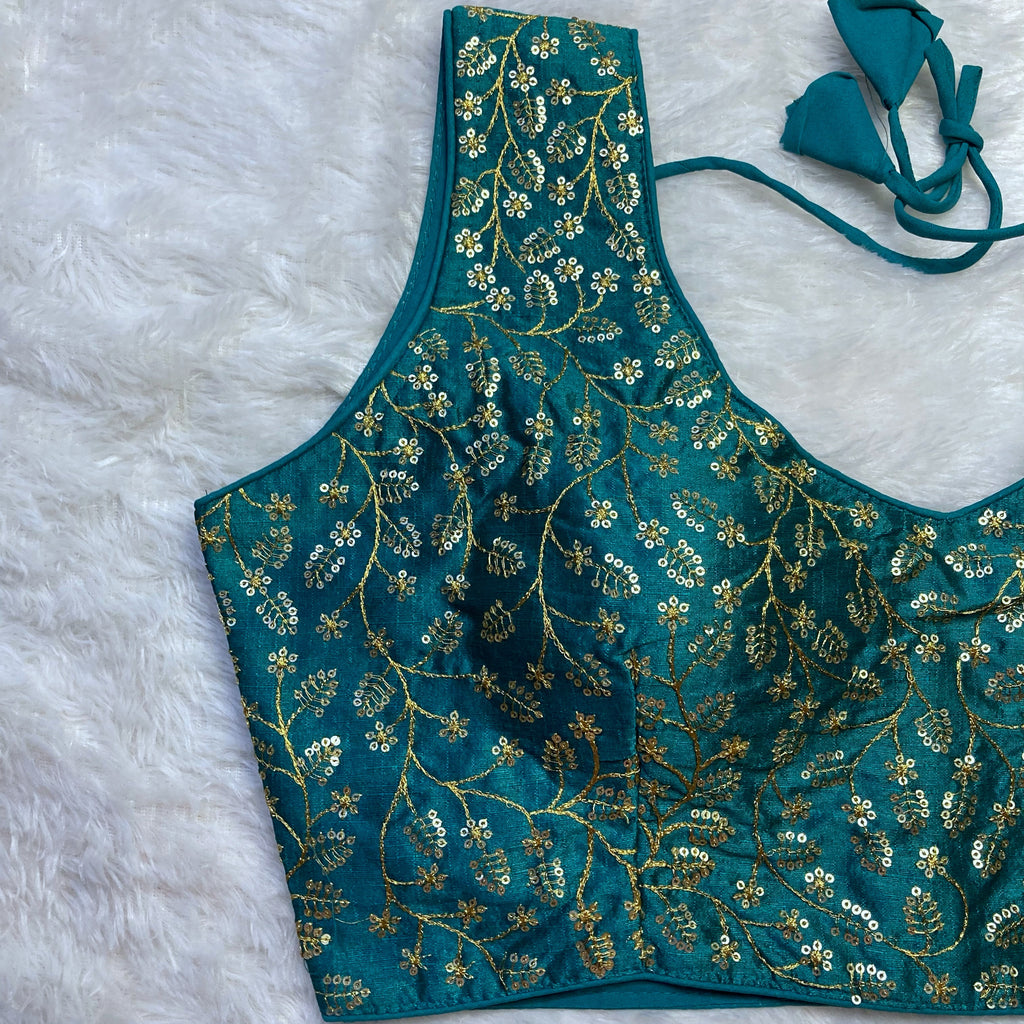 Fetam Silk Sequins Work Blouse