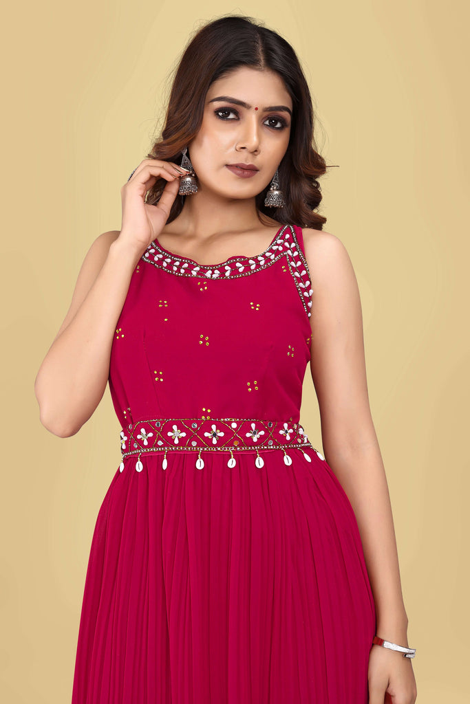 Pink Heavy Georgette Fabric Party wear Gown