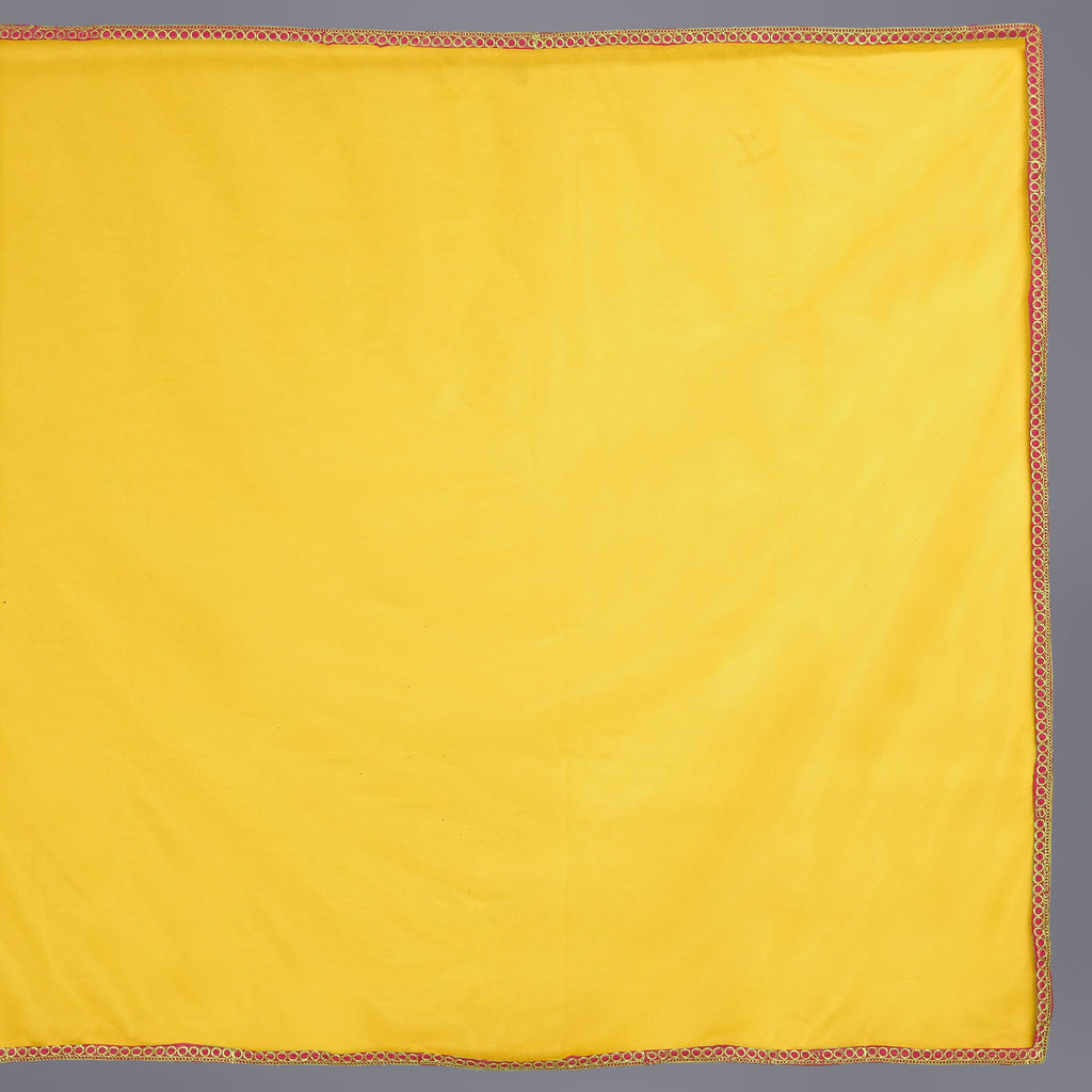Yellow Net Fabric Embroidery and Sequins Work Lehenga Choli